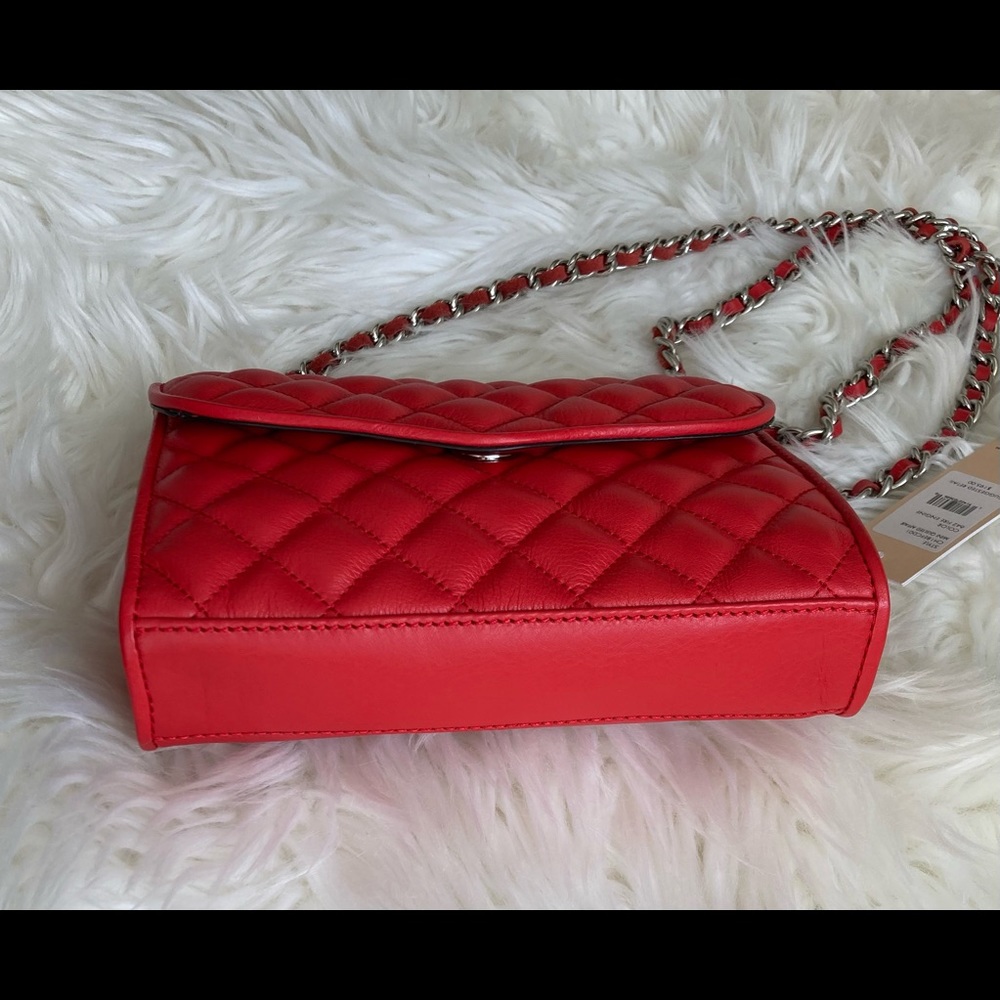 Rebecca Minkoff Small Affair Quilted Chain Crossbody Fire Engine Red - Picture 4 of 8